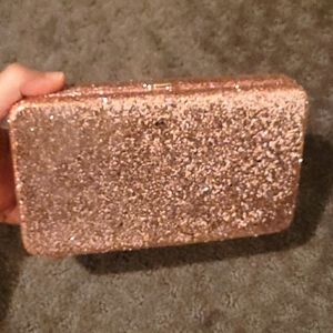 Pink glitter clutch